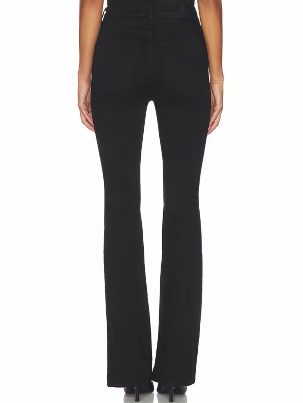 DL1961 Bridget Boot High-Rise Black Flare Raw Hem Jeans (27) - Picture 4 of 14